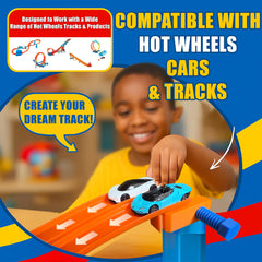 Generic Track Clamp for Hot Wheels, angled grip, holds complex layouts securely.