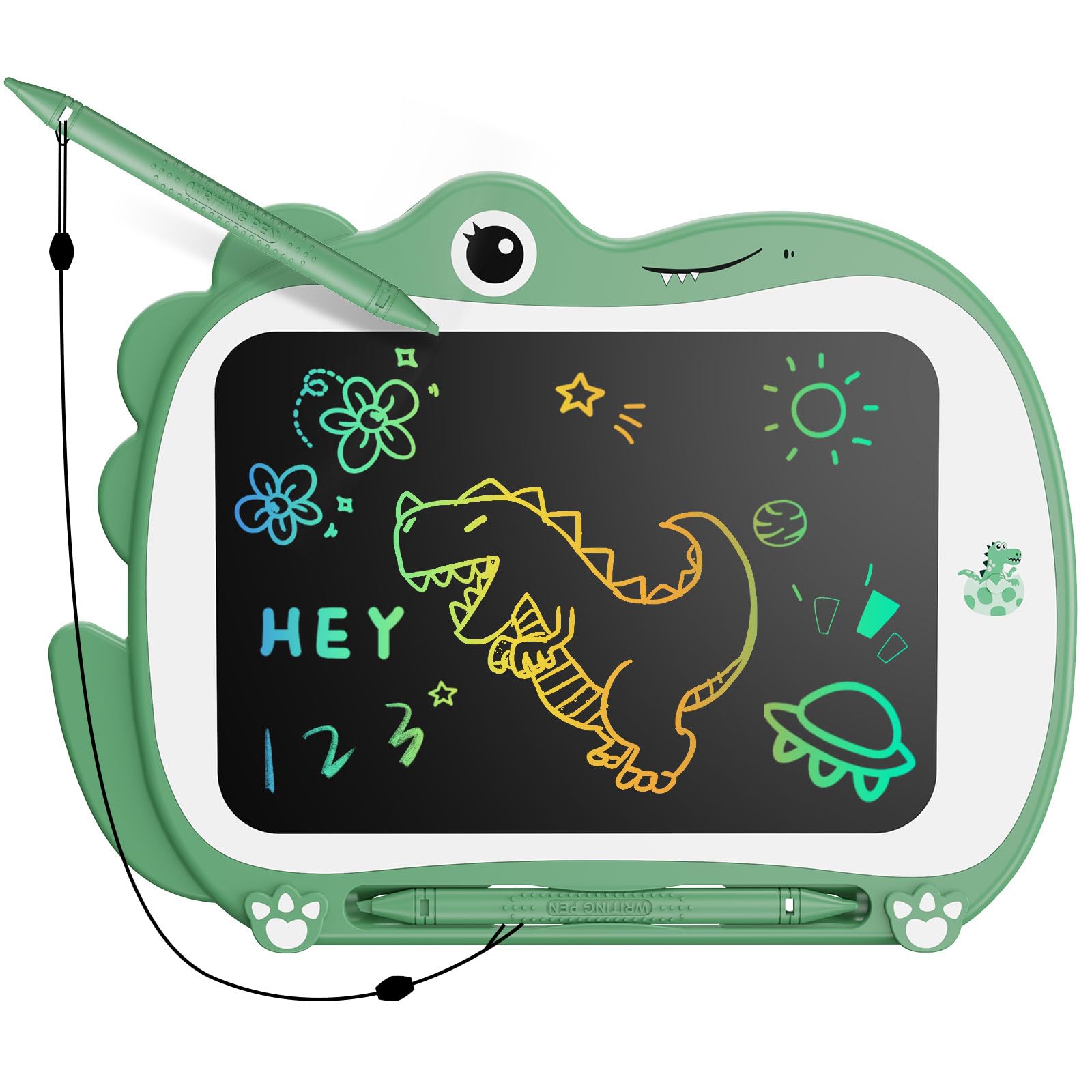 Genialba dinosaur LCD writing tablet front view for on‑the‑go doodling