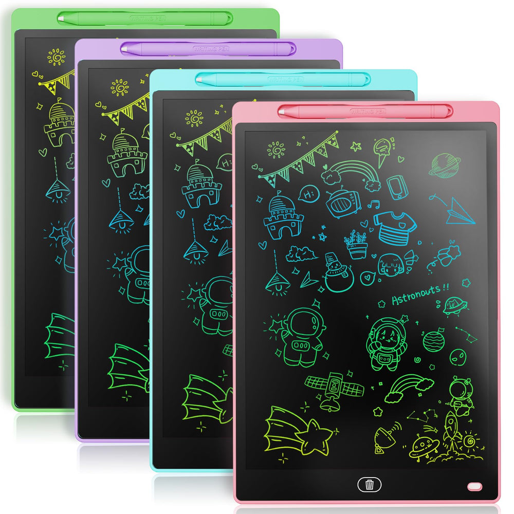 Genialba LCD writing tablet pink doodle board for kids' creative drawing and mess-free learning.