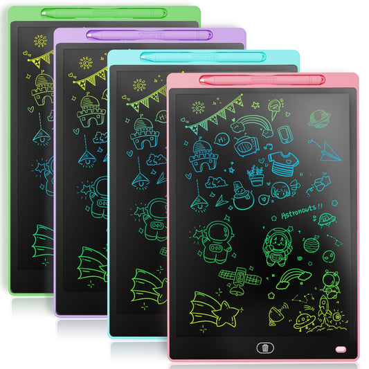 Genialba LCD writing tablet pink doodle board for kids' creative drawing and mess-free learning.