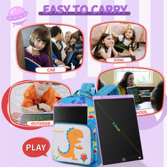 Genialba LCD writing tablet purple doodle board for colorful, mess-free learning.