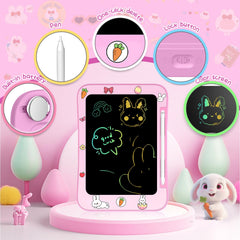 Genialba LCD writing tablet in use by a child for doodling and learning.