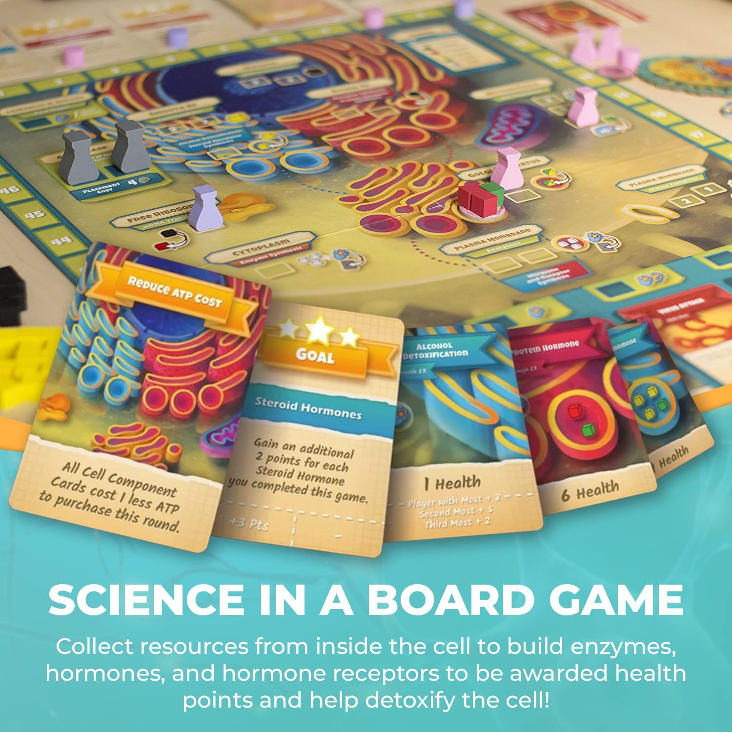 Genius Games Cytosis DNA/RNA components in resource management, engaging science enthusiasts.