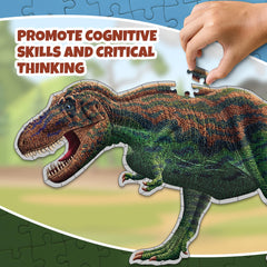 Genius Games double-sided puzzle design with art and glow-in-the-dark skeleton.