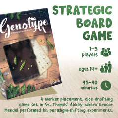 Genius Games Genotype Abbey art evokes a historic genetics setting.