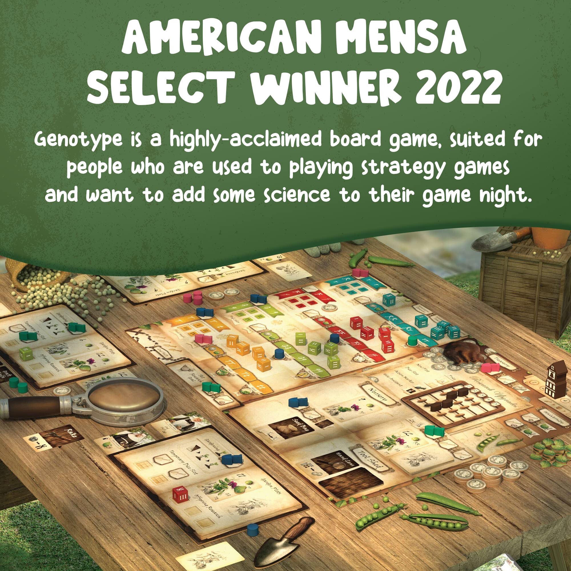 Genius Games Genotype pea plants visuals demonstrate Mendelian traits.