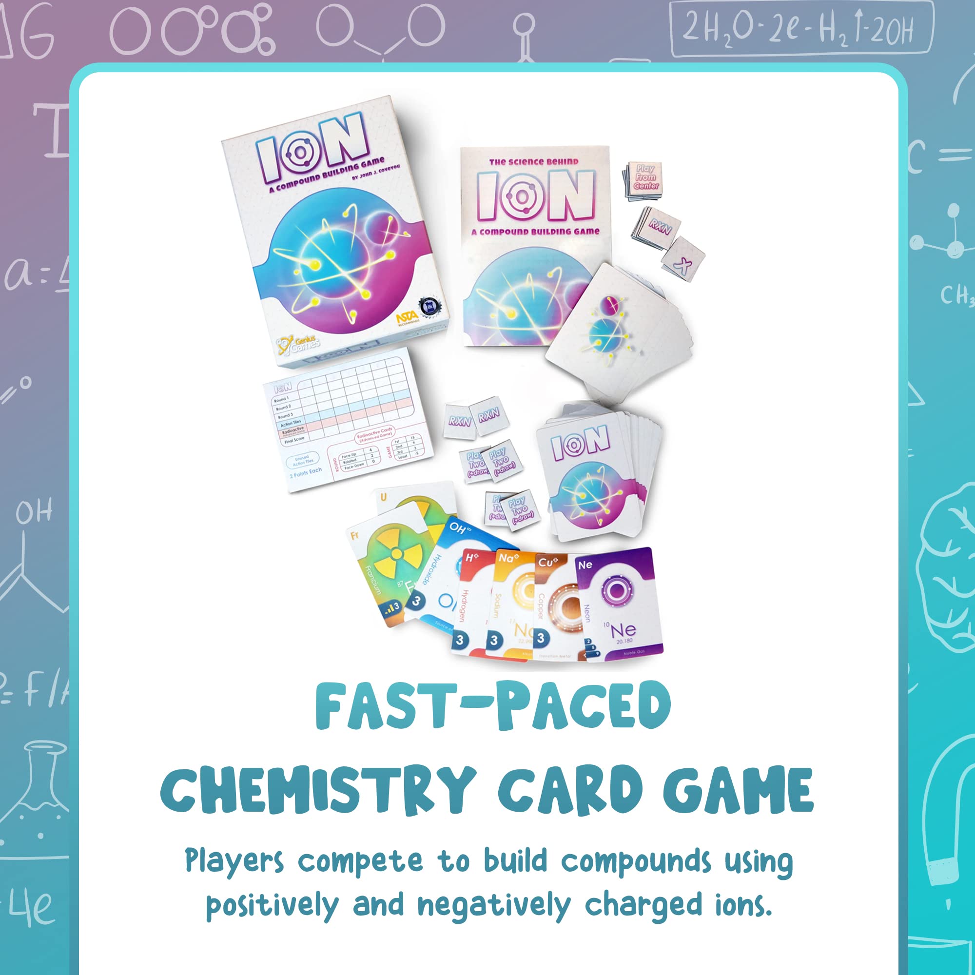 Genius Games Ion charges and bonds illustrating cations and anions