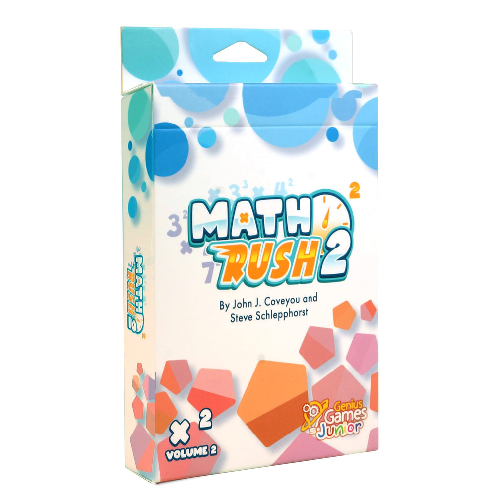 Genius Games Math Rush 2 multiplication cards for quick team practice.