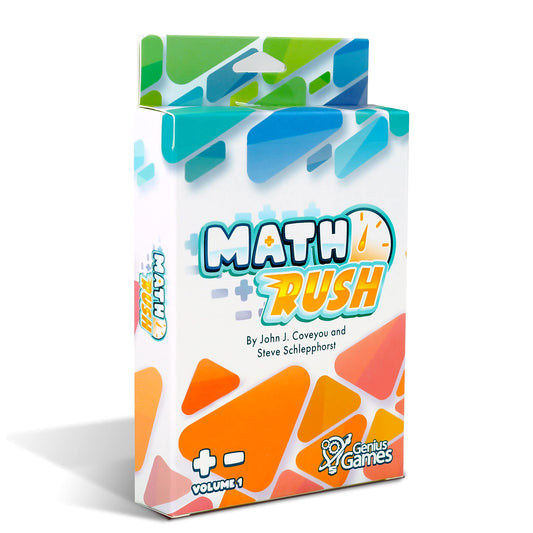 Genius Games Math Rush cards for addition and subtraction enabling quick cooperative sequencing