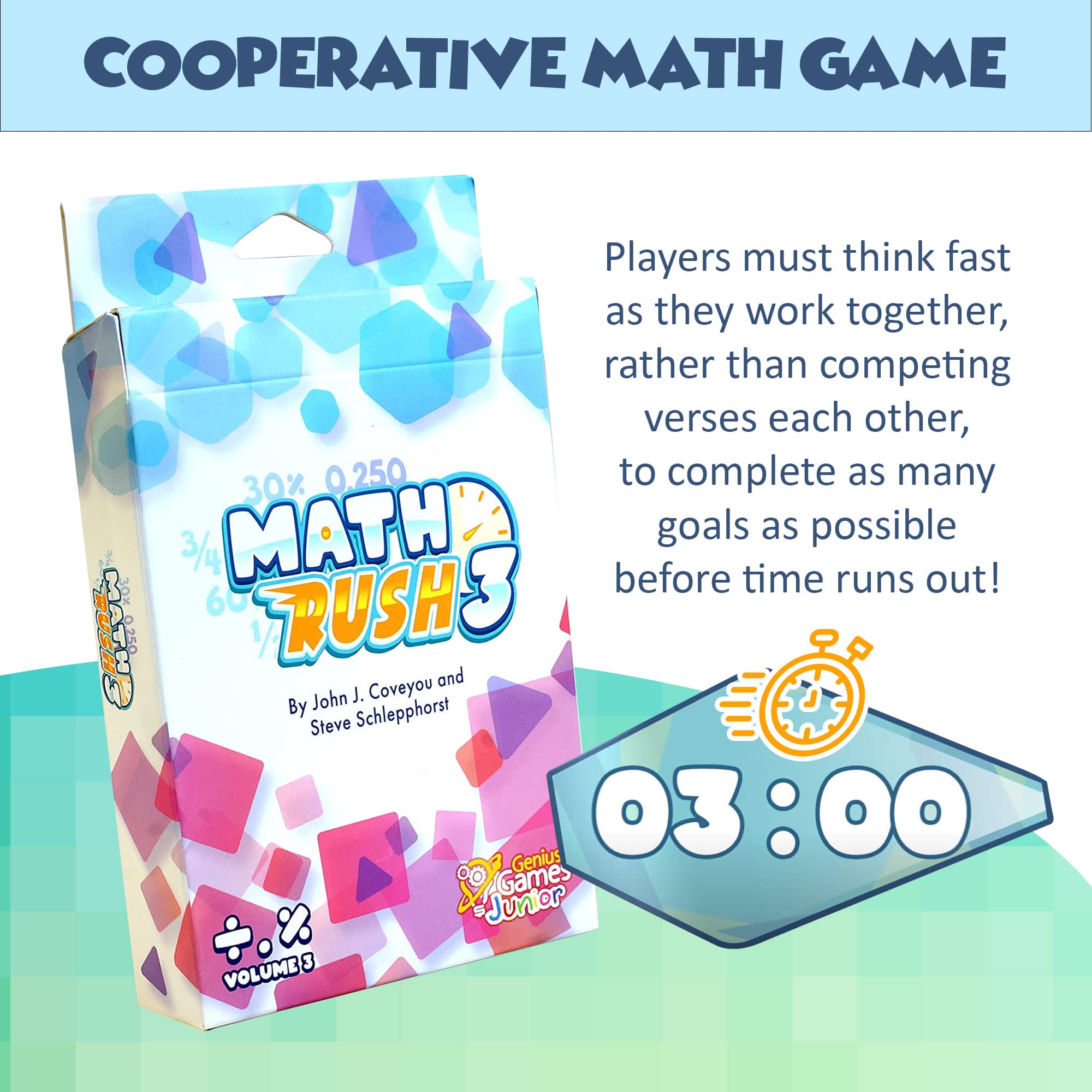 Genius Games Math Rush cooperative play card 4 showcases teamwork while sorting numbers.