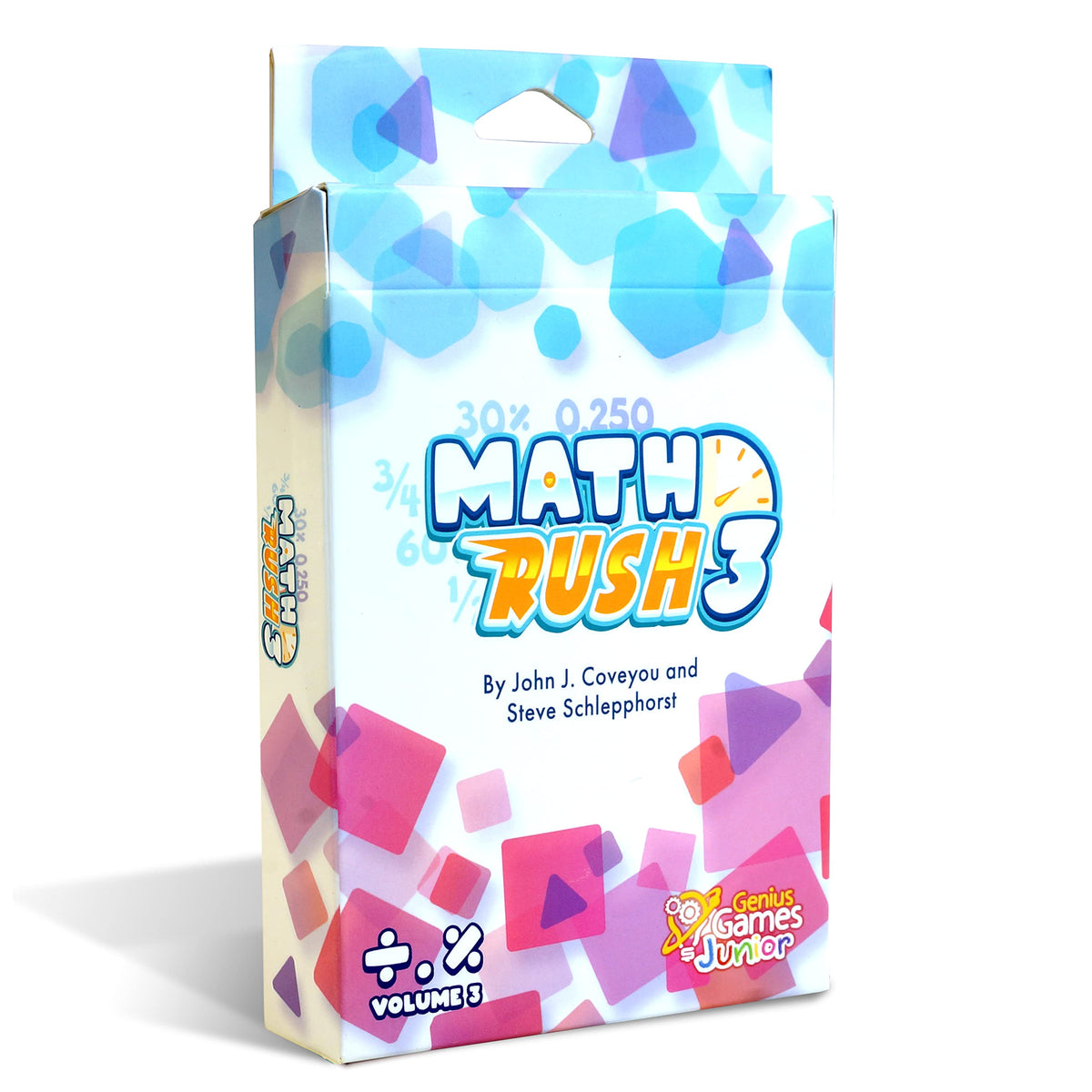 Genius Games Math Rush fractions card 1 promotes cooperative fraction practice during play.