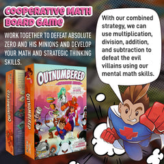 Outnumbered gameplay close-up highlighting multiplication and division concepts.