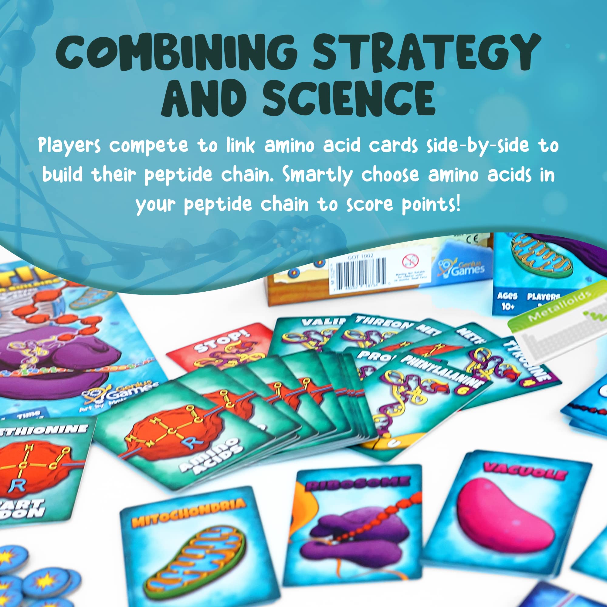 Genius Games Peptide classroom setup supports hands-on biology learning.