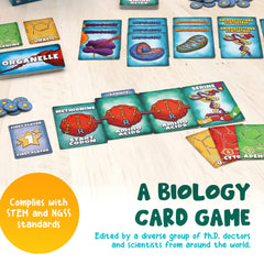 Genius Games Peptide vibrant art engages learners in science.