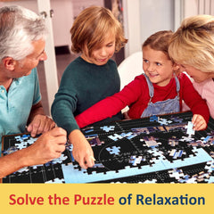 Genovega Puzzle Mat Roll Up includes inflatable tube for quick setup