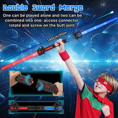 Genqiang light-up sword dual-saber connector enables dramatic two-sword duels.