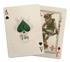 Gent Supply Co Bicycle Creatures of the Fae front art with hand drawn fae illustrations, ideal for collectors