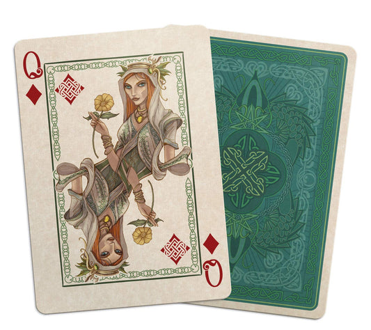 Gent Supply Co Bicycle Creatures of the Fae back design in emerald tones, enhances shuffles and grip