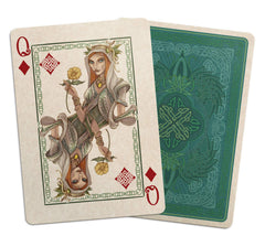 Gent Supply Co Bicycle Creatures of the Fae back design in emerald tones, enhances shuffles and grip