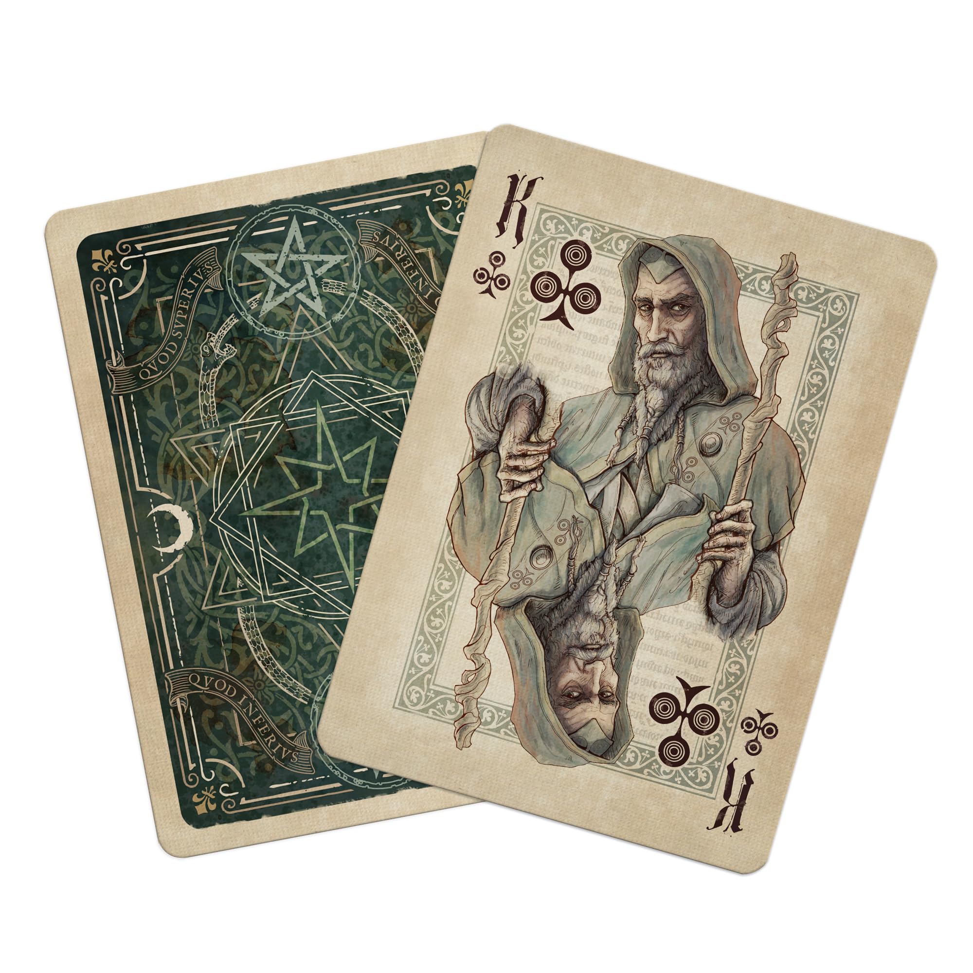 GENT SUPPLY CO Bicycle Wizards deck back highlights intricate art for display and play