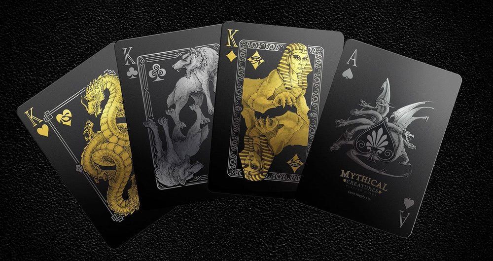 GENT SUPPLY CO Mythical Creatures Playing Cards 0.31 mm thickness, durable design for long-lasting play.
