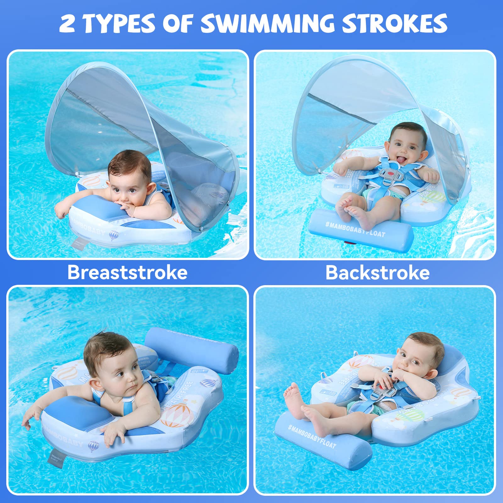 GENTEACO Mambobaby supports backstroke and breaststroke learning for toddlers