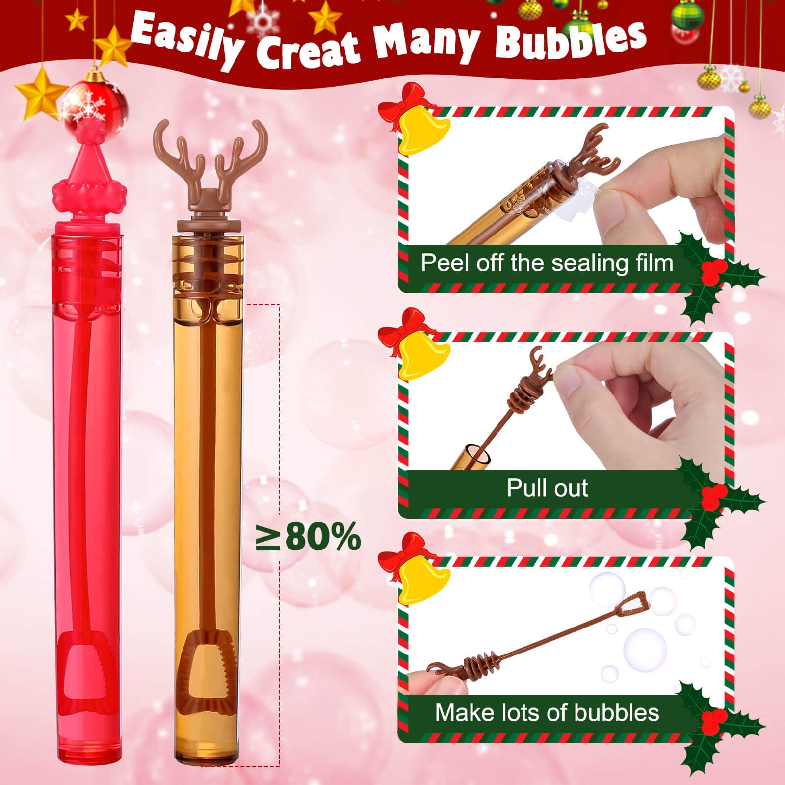 Pre-filled, non-toxic bubble solution in each Genuvi wand for safe fun