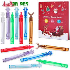 Genuvi Christmas bubble wand with ornament tops for kids' holiday play