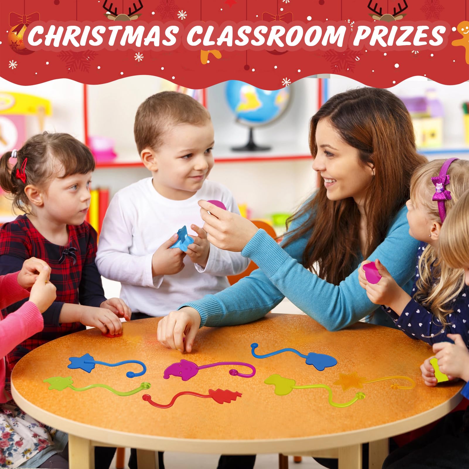 Genuvi sticky hands classroom prizes add colorful incentives during Christmas parties
