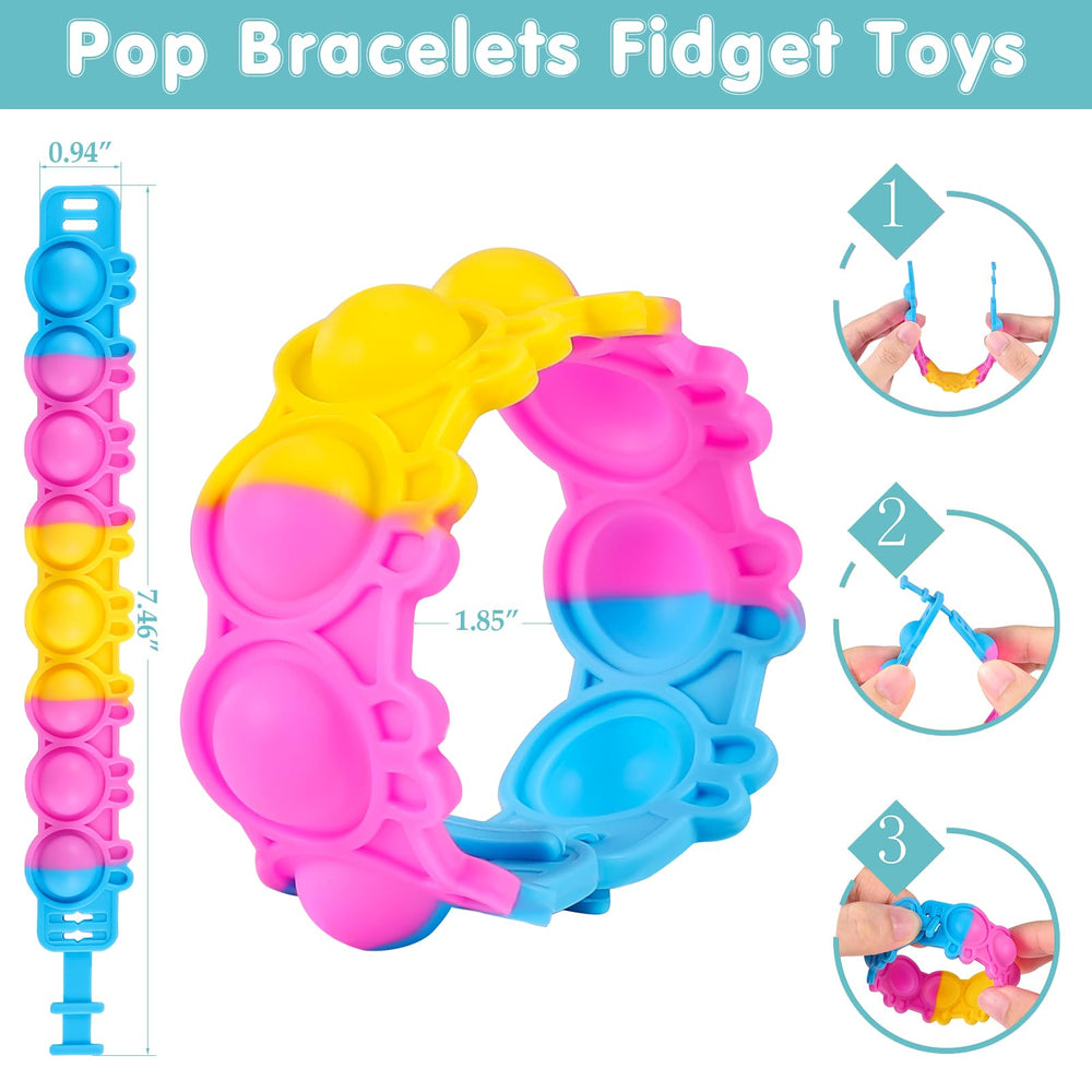 Genuvi colorful silicone pop bracelets for kids' play and fashion.