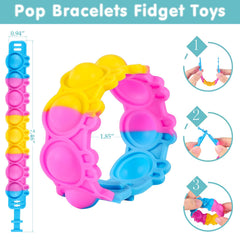 Genuvi colorful silicone pop bracelets for kids' play and fashion.