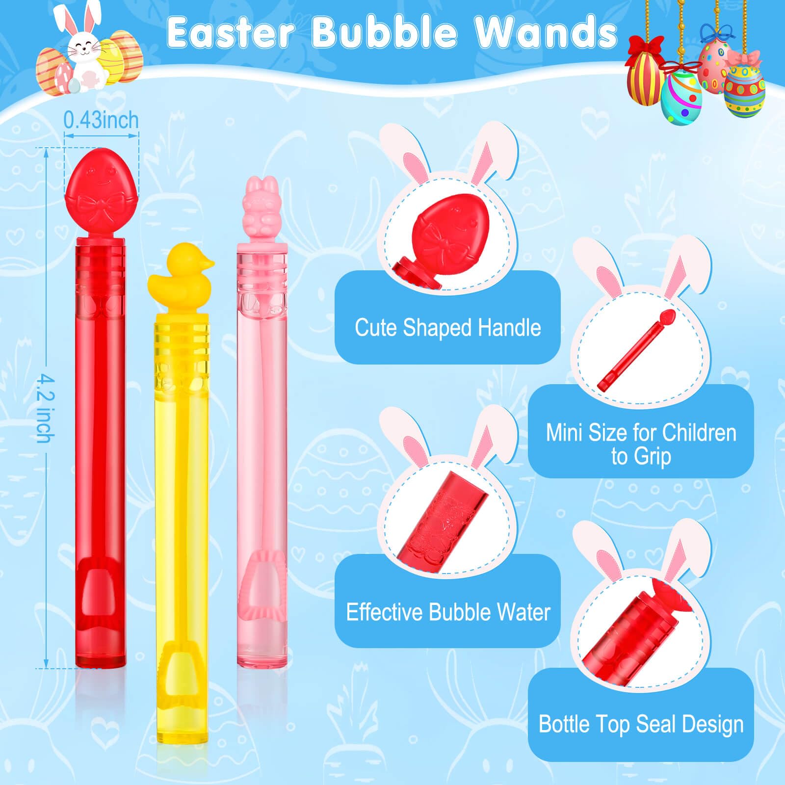 Genuvi Easter bubbles close-up shows thick durable plastic and safe design