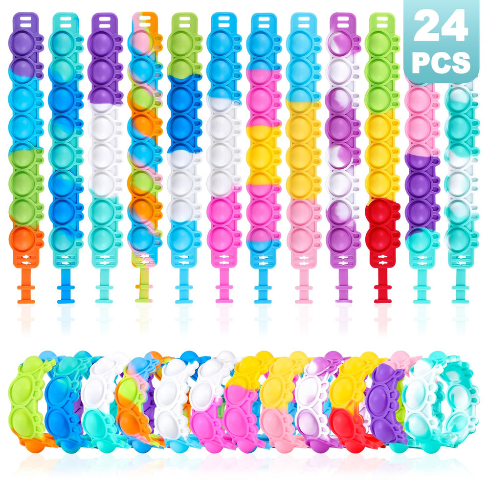 Genuvi Easter rabbit pop bracelet set in colorful design, ideal for party favors.