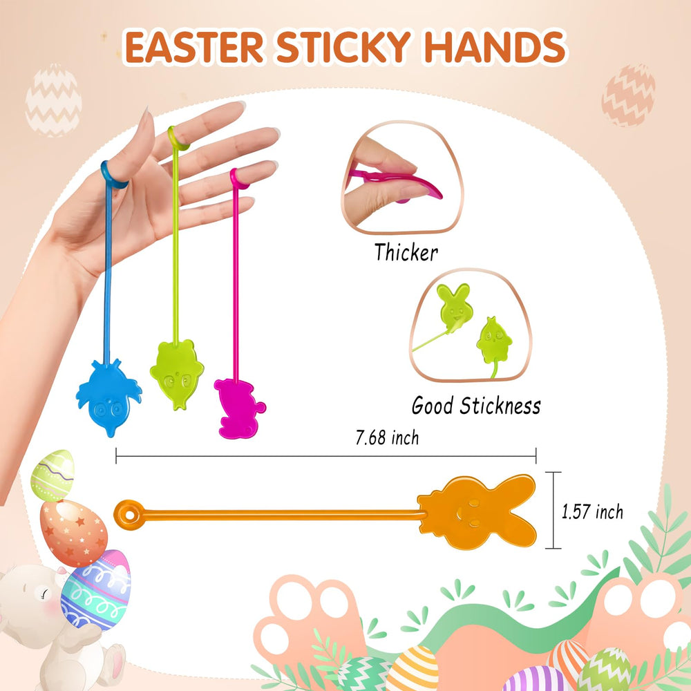 Genuvi Easter Sticky Hands on wall showing interactive tossing and surface play.