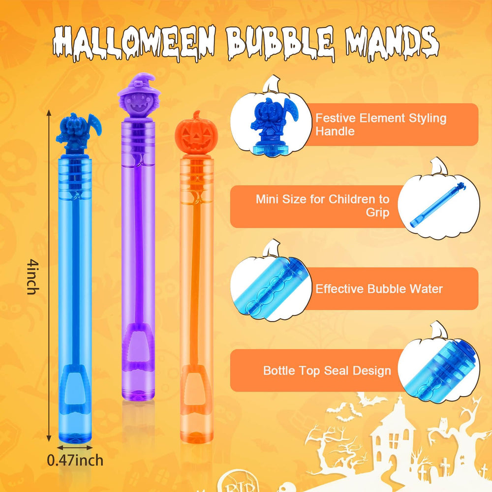 Closeup of Genuvi Halloween Bubble Wands showing design and compact size