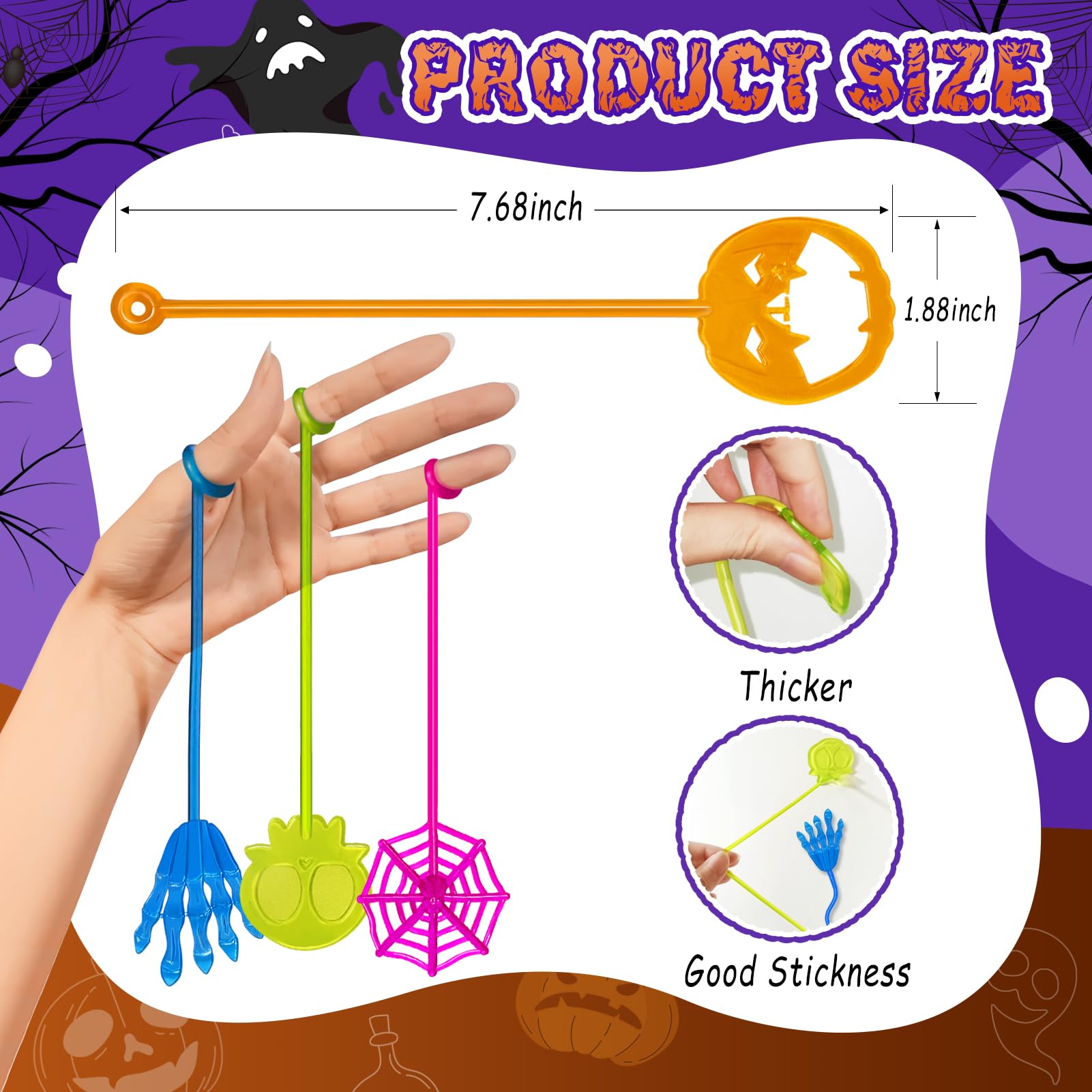 Genuvi Halloween sticky hands skeleton shape ideal as classroom prizes.