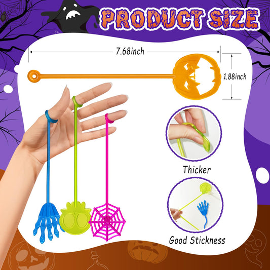 Genuvi Halloween sticky hands skeleton shape ideal as classroom prizes.