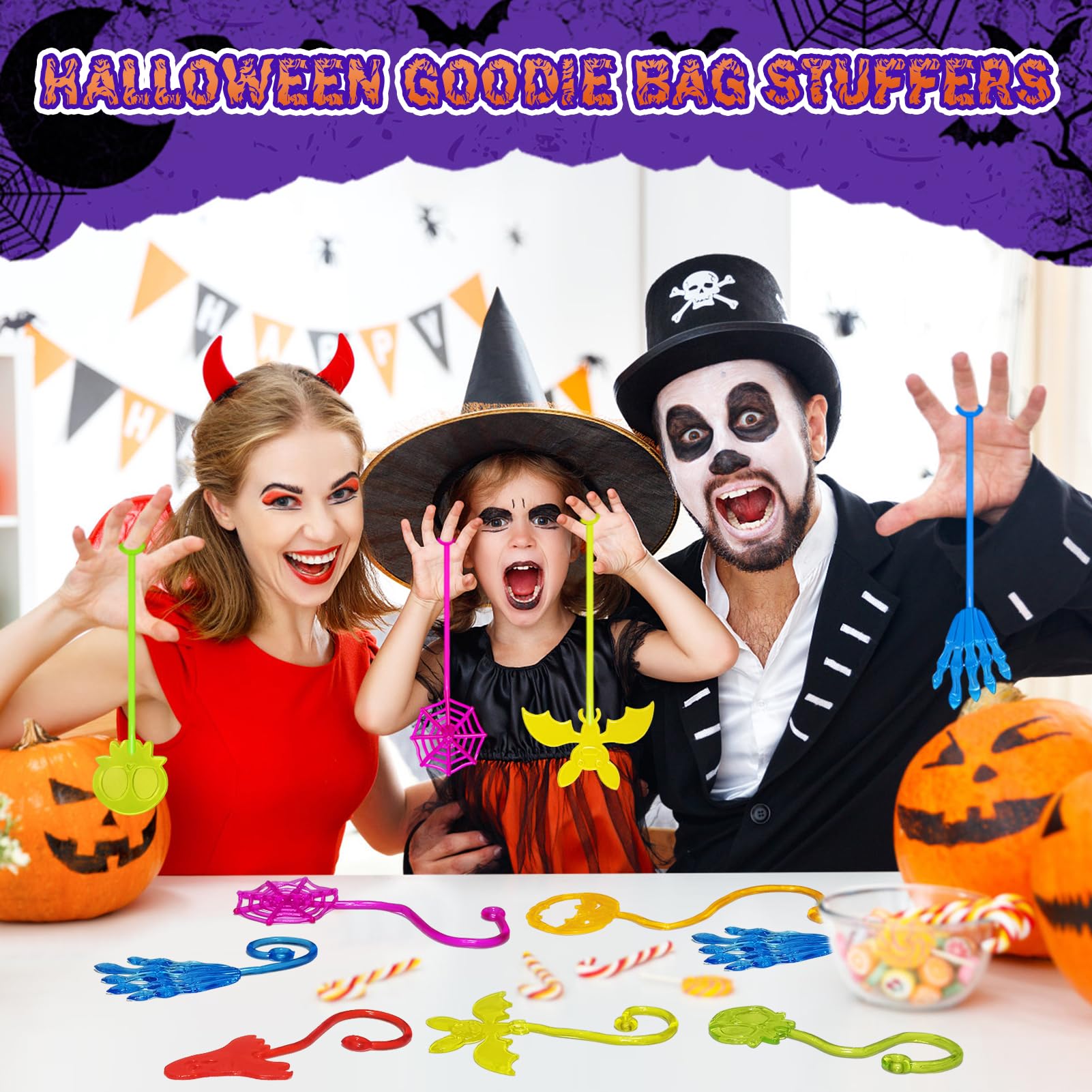 Genuvi Halloween sticky hands spider web shape great surface play.