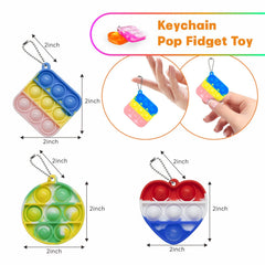 Genuvi mini pop keychain silicone fidgets offer portable stress-relief and play.