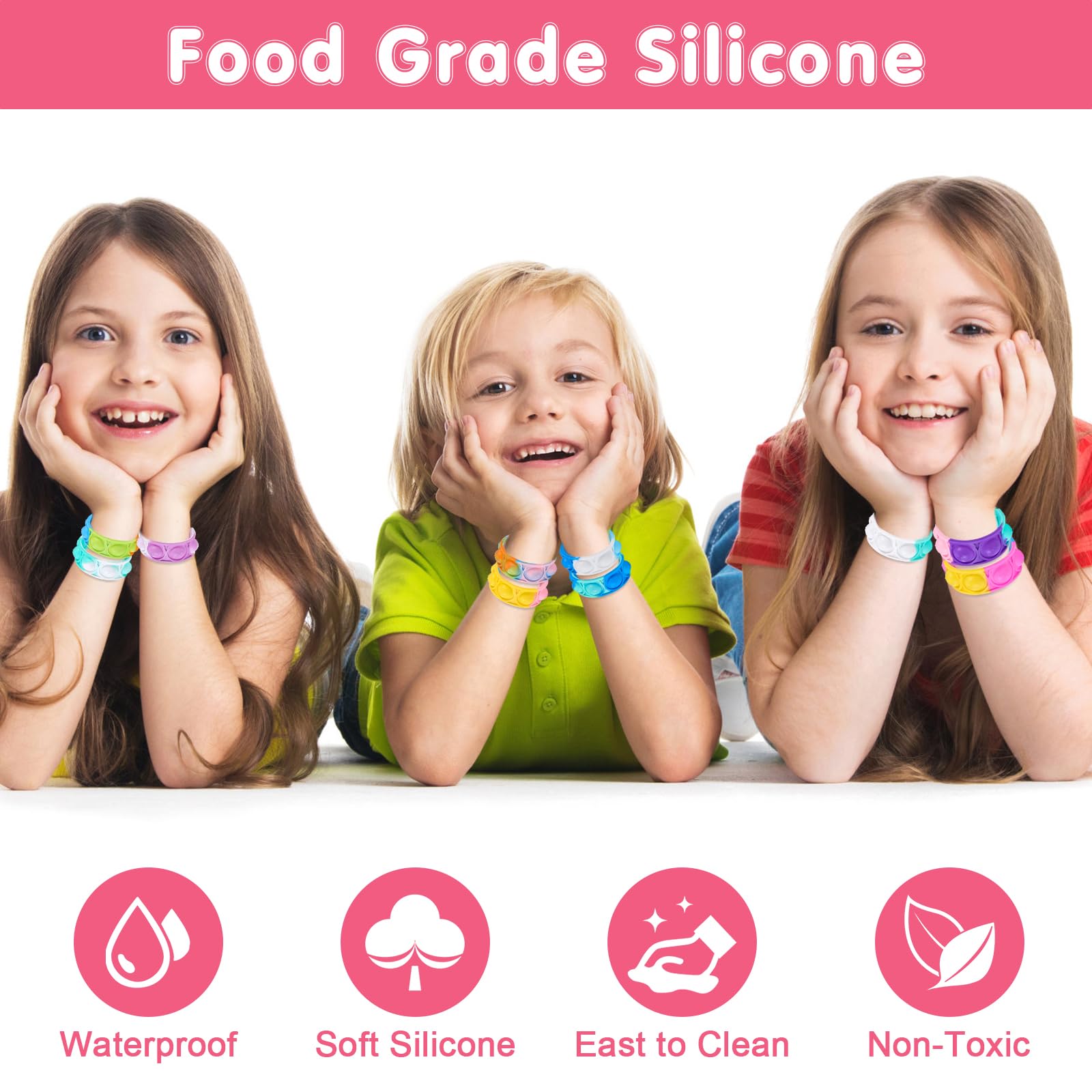 Genuvi adjustable snap closure keeps the bear bracelet comfortable for kids of different ages.