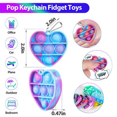Genuvi pop heart keychain pack collection highlights bulk party favors.