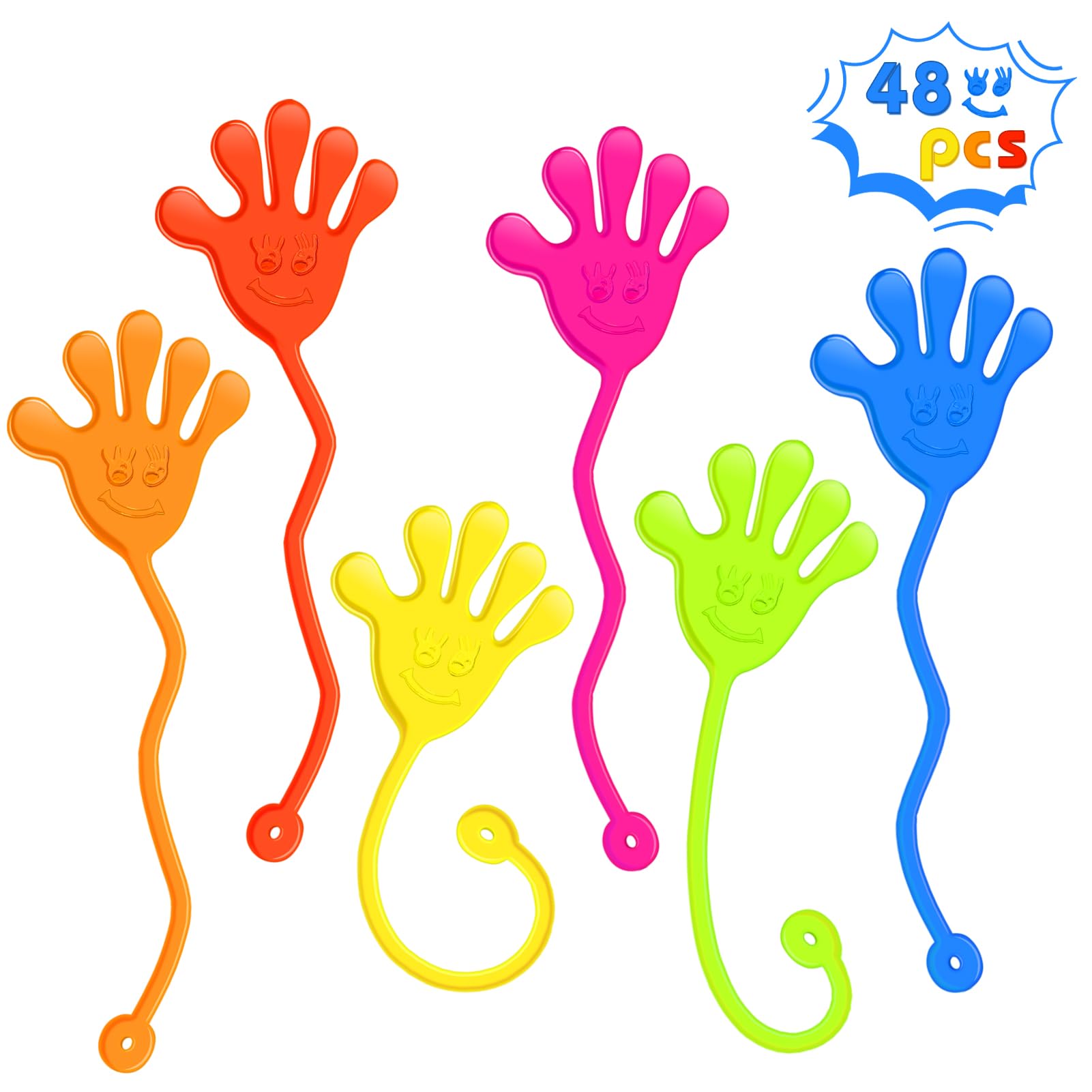 Genuvi Sticky Hands with assorted colors, ideal as classroom rewards and party favors.