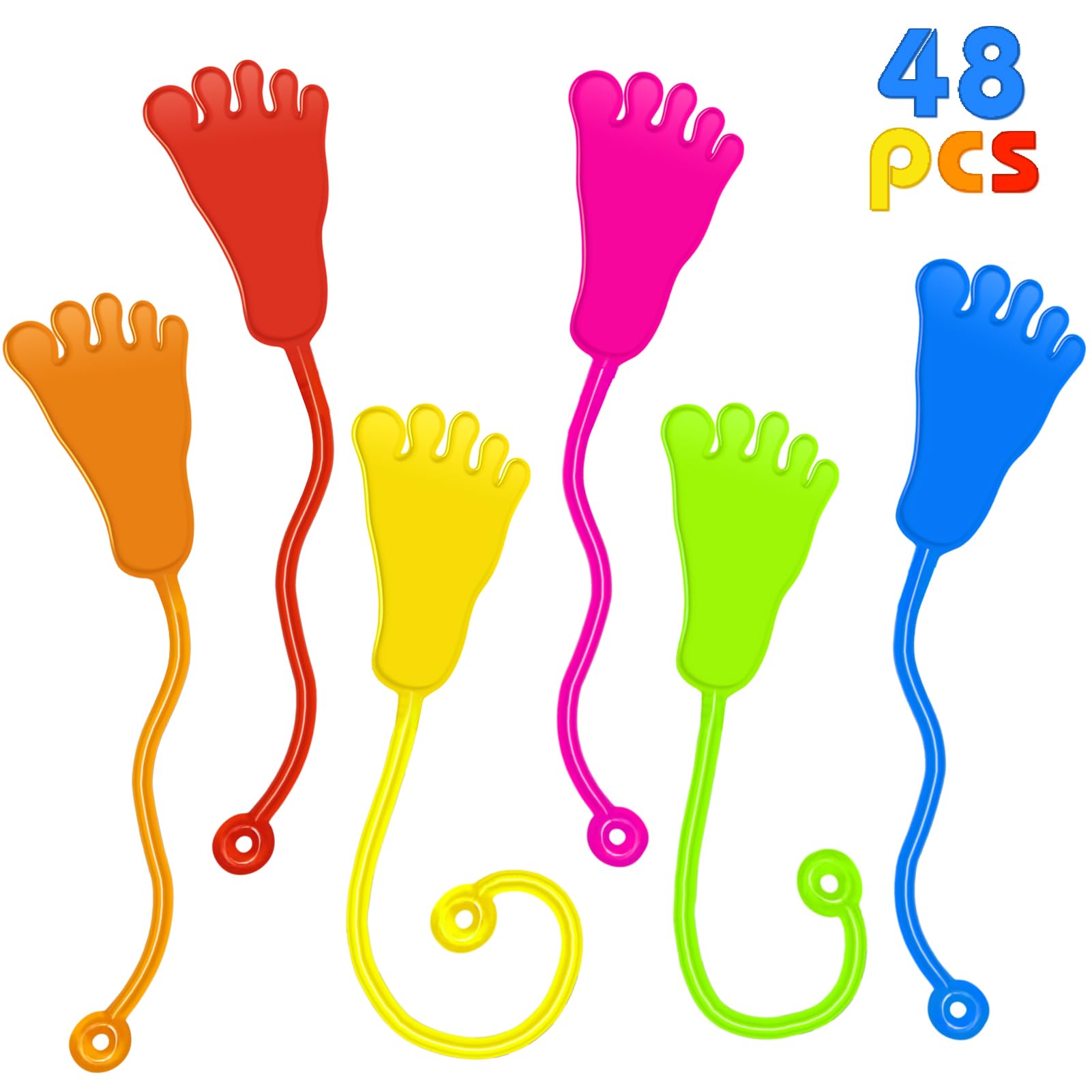 Genuvi Sticky Hands foot shape bulk 48pcs for durable party favors and classroom prizes.