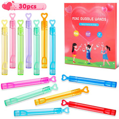 Genuvi valentines heart bubble wands in bright colors, ideal for kid party favors.