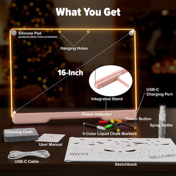 Geokay doodle glow board USB-C cable included