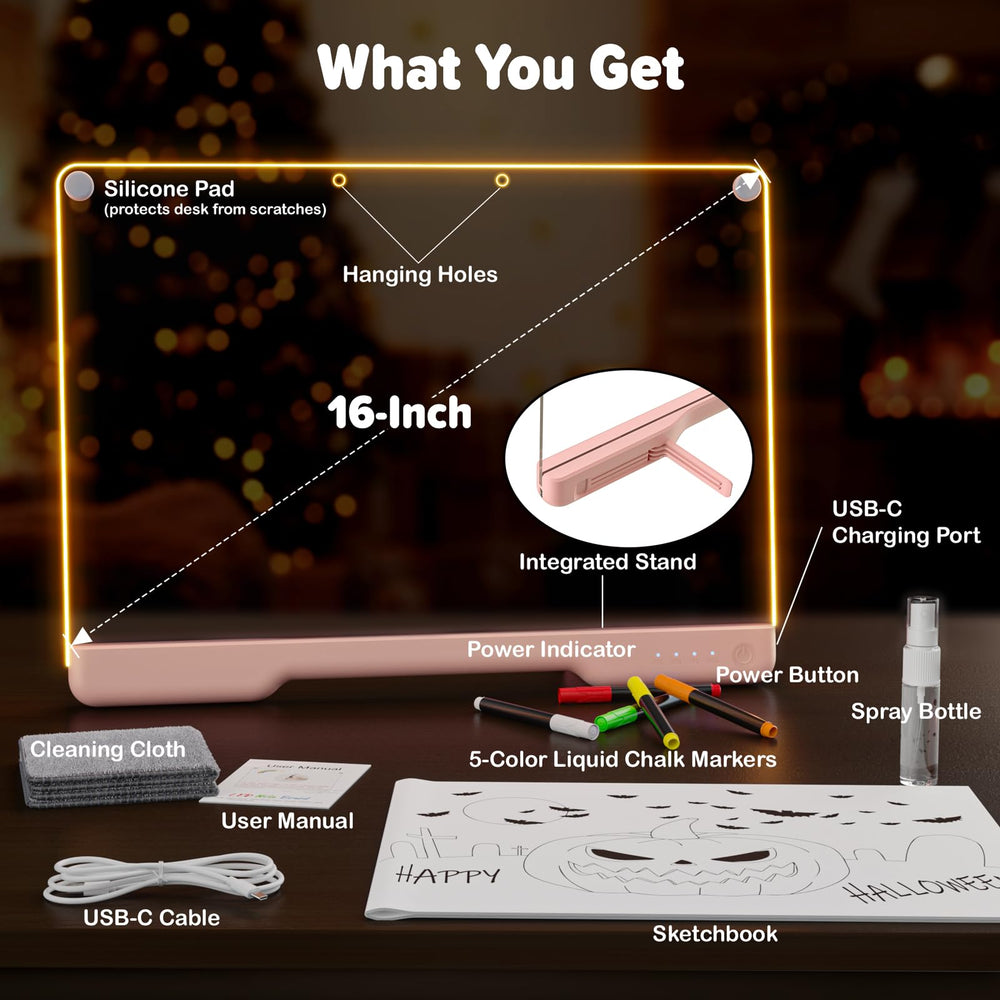 Geokay doodle glow board USB-C cable included