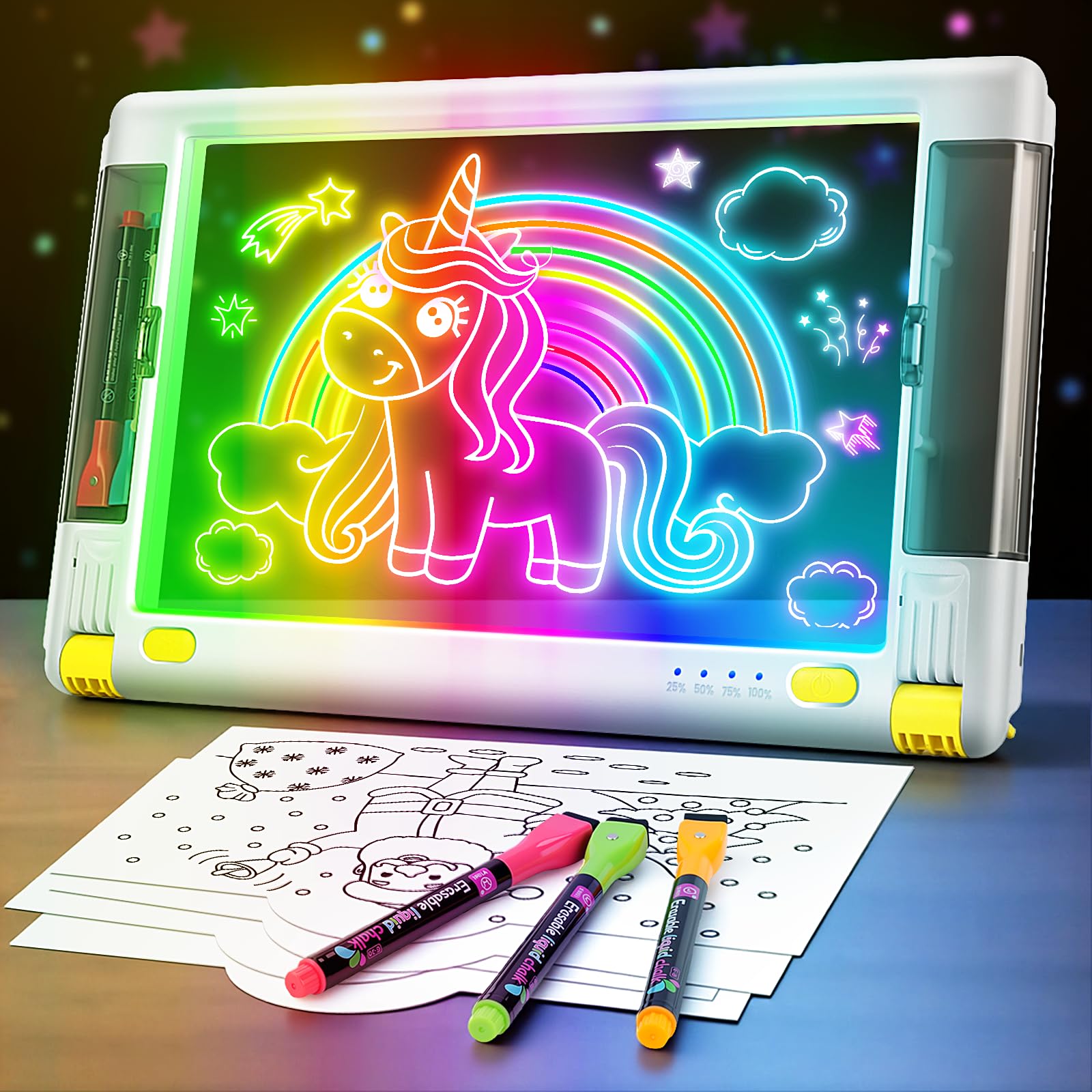 Geokay rechargeable LED drawing board 15-inch for mess-free creativity on the go.