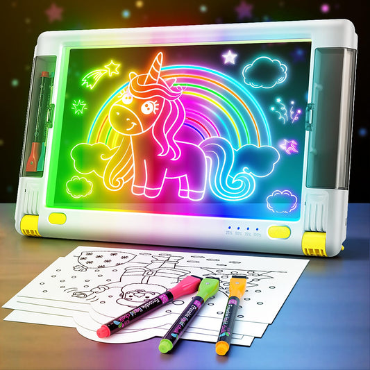 Geokay rechargeable LED drawing board 15-inch for mess-free creativity on the go.