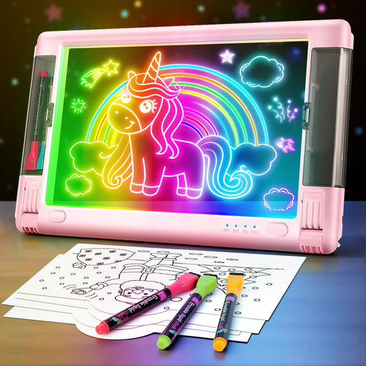 Geokay rechargeable LED drawing board with a large 15-inch glow surface for creativity.