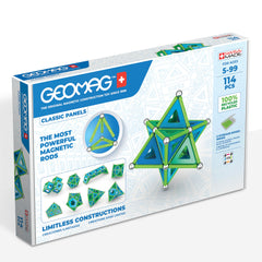 Geomag Classic tiles 114pc for hands-on STEM building and colorful play